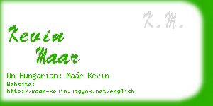 kevin maar business card