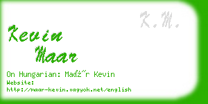 kevin maar business card